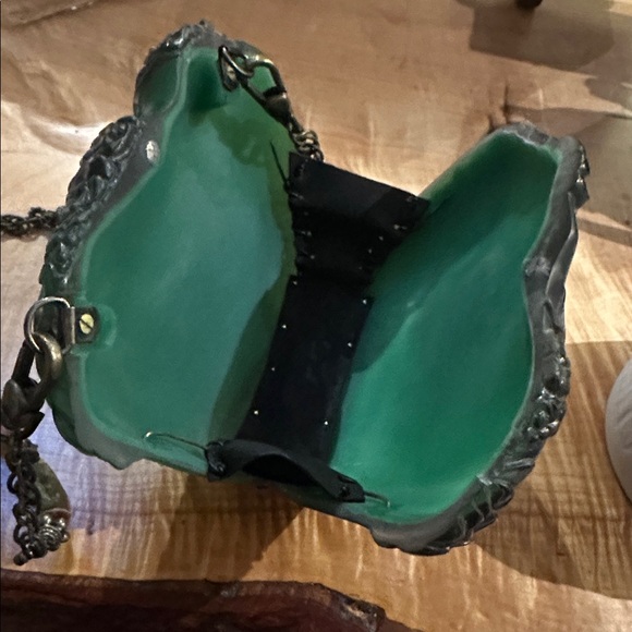 Rare Maya Evangelista Boho Frost Dragonfly Resin Shoulder Bag Beaded chain Strap - Picture 6 of 7